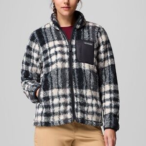 NWT COLUMBIA West Bend Print Full Zip II Jacket Plaid Fleece Jacket Large